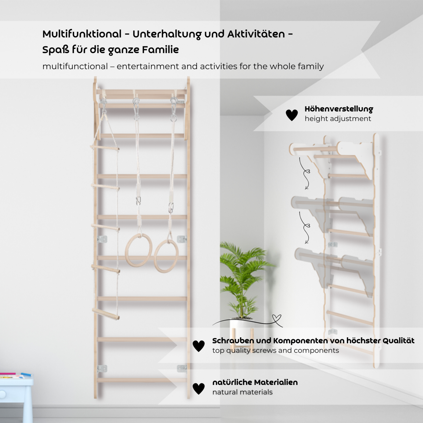 Gymnastics Wall Bar - 82 Inches
